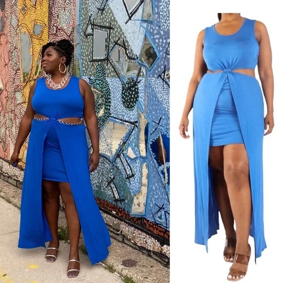 Everyday Goddess Dress twist front cutout maxi festival sundress - Picture 3 of 4